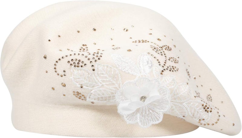 ZLYC Womens French Beret hat, Reversible Solid Color Mosaic Warm Beret Cap for Girls - Image 4